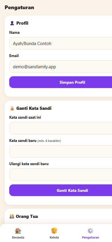 Halaman pengaturan